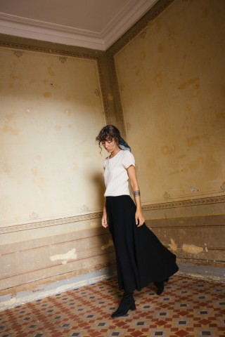 Falda maxi larga negra de punto- Ropa mujer SusiSweetdress