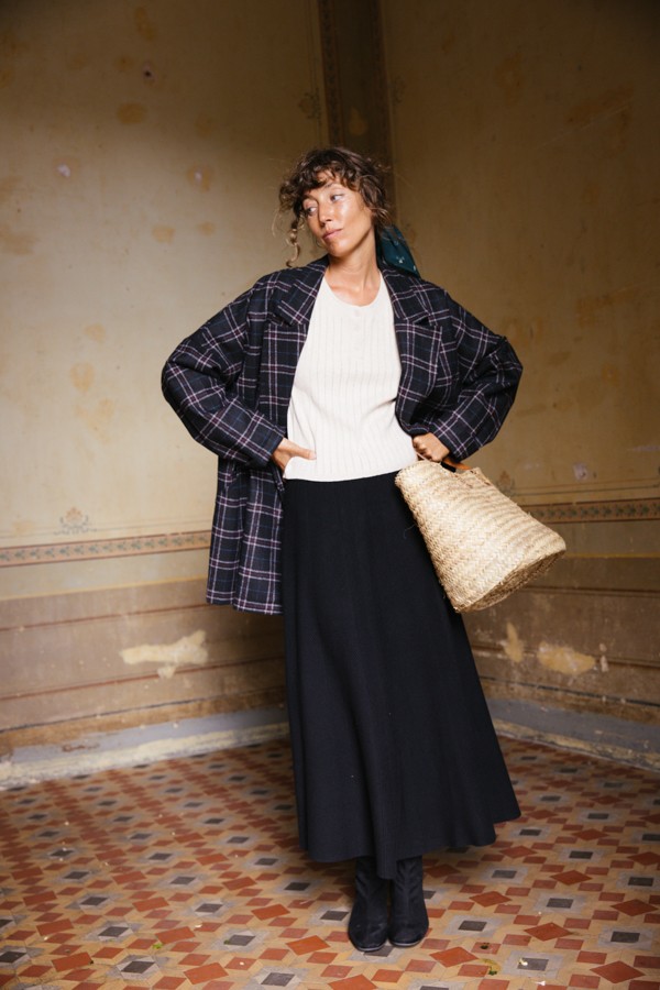 Falda maxi larga negra de punto- Ropa mujer SusiSweetdress