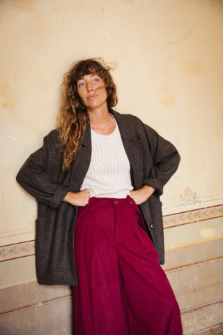 Blazer cuadritos diminutos marrón-Ropa mujer SusiSweetdress