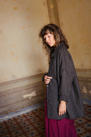 Blazer cuadritos diminutos marrón-Ropa mujer SusiSweetdress