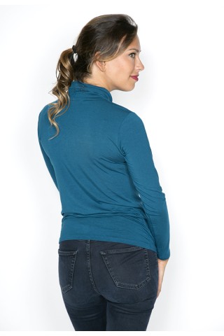 Camiseta básica SusiSweetdress turquesa cuello alto- Ropa SusiSweetdress