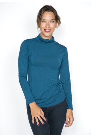 Camiseta básica SusiSweetdress turquesa cuello alto- Ropa SusiSweetdress