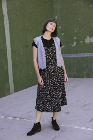 Vestido negro florecitas con tirantes- Colección SusiSweetdress