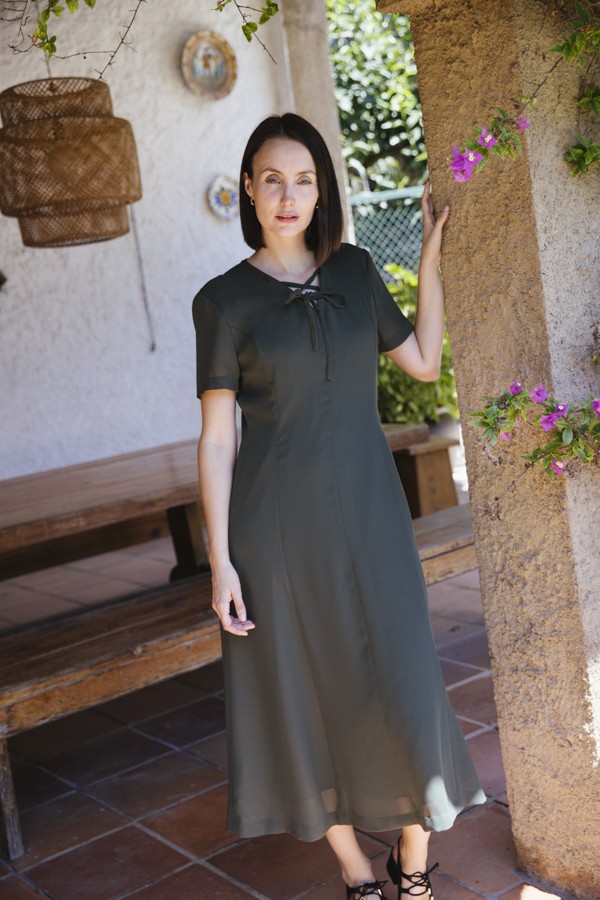 Vestido vintage kaki oscuro - Ropa mujer vintage SusiSweetdress