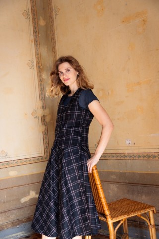 Chaleco negro a cuadros- Ropa SusiSweetdress