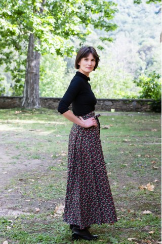 Falda maxi larga cruzada negra a florecitas Ropa mujer SusiSweetdress