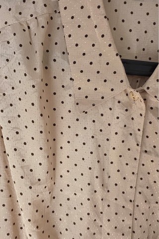 Camisa vintage beige topitos marrones - Ropa mujer SusiSweetdress