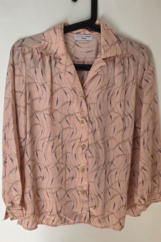 Camisa vintage rosa estampado lavanda - Ropa mujer SusiSweetdress