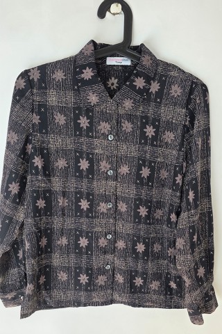 Camisa vintage negra flores y rayas - Ropa mujer SusiSweetdress