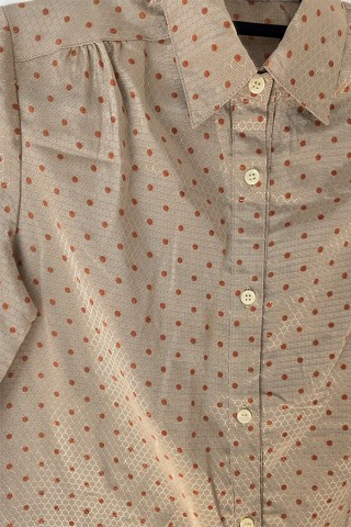 Camisa vintage beige topos terracota - Ropa mujer SusiSweetdress