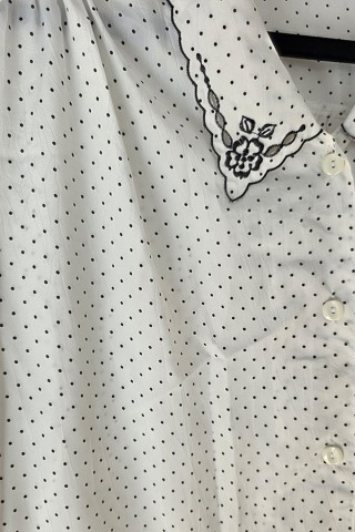 Camisa vintage blanca topitos negros - Ropa mujer SusiSweetdress