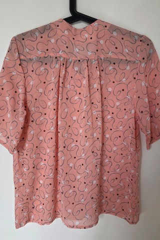 Camisa vintage rosa topos blanco marrón - Ropa mujer SusiSweetdress