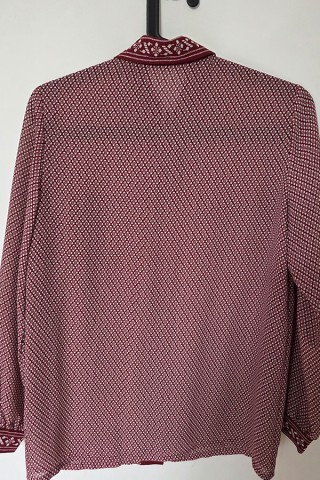 Camisa vintage granate estampado blanco - Ropa mujer SusiSweetdress