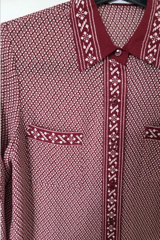 Camisa vintage granate estampado blanco - Ropa mujer SusiSweetdress