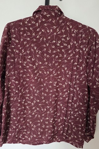 Camisa vintage morado granate flores blancas - Ropa mujer SusiSweetdress