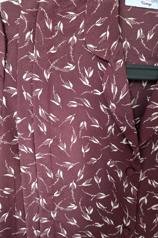 Camisa vintage morado granate flores blancas - Ropa mujer SusiSweetdress