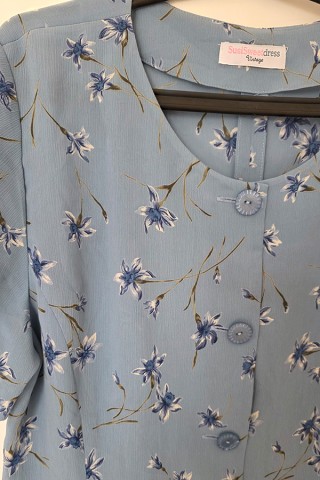 Camisa vintage flores azul claro - Ropa mujer SusiSweetdress