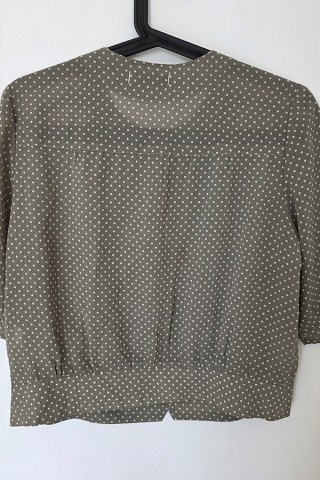 Camisa vintage verde seco topos blanco - Ropa mujer SusiSweetdress