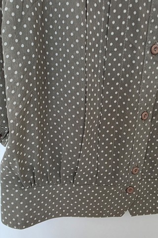 Camisa vintage verde seco topos blanco - Ropa mujer SusiSweetdress