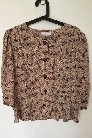 Camisa vintage floreada beige granate - Ropa mujer SusiSweetdress