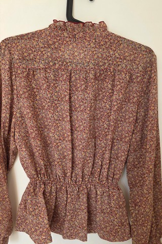 Camisa vintage pequeñas flores granate - Ropa mujer SusiSweetdress