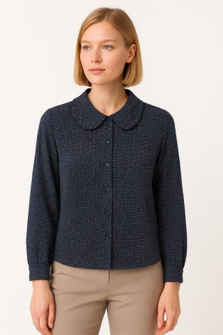 Camisa vintage negra topitos blancos - Ropa mujer SusiSweetdress