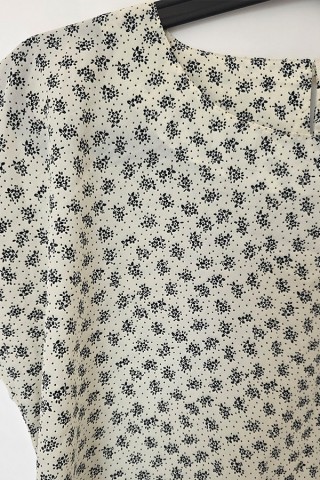 Camisa vintage blanco roto flores negras - Ropa mujer SusiSweetdress