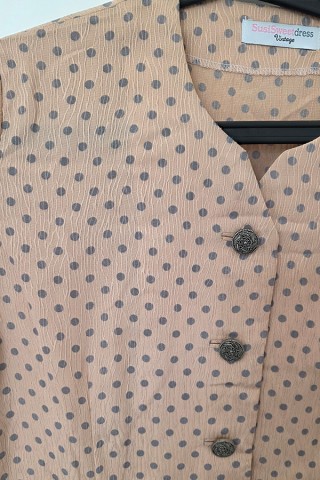 Camisa vintage rosa palo topos lavanda - Ropa mujer SusiSweetdress