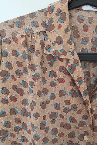 Camisa vintage beige floreada - Ropa mujer SusiSweetdress