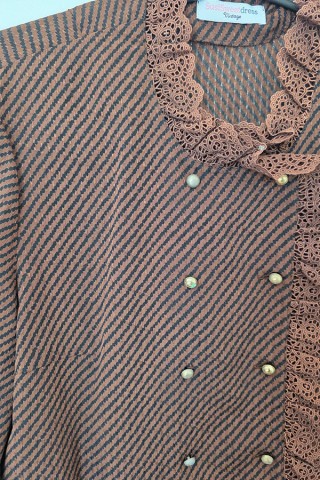 Camisa vintage marrón rayas negras - Ropa mujer SusiSweetdress