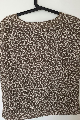 Camisa vintage marrón flores blancas - Ropa mujer SusiSweetdress