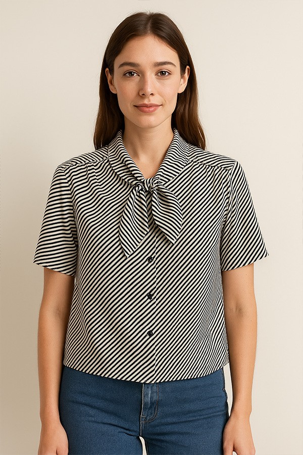 Camisa vintage rayas negro blanco - Ropa mujer SusiSweetdress