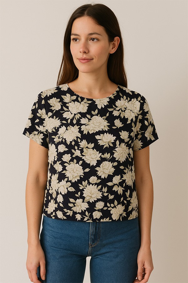 Camisa vintage negra floreada - Ropa mujer SusiSweetdress