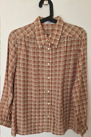 Camisa vintage cuadrille marrón - Ropa mujer SusiSweetdress