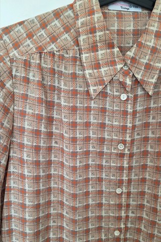 Camisa vintage cuadrille marrón - Ropa mujer SusiSweetdress