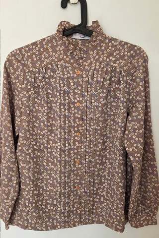 Camisa vintage taupe floreada - Ropa mujer SusiSweetdress