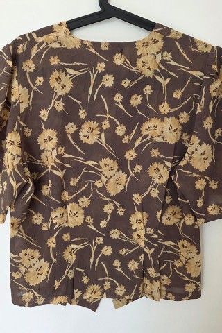 Camisa vintage marrón flores ocre - Ropa mujer SusiSweetdress