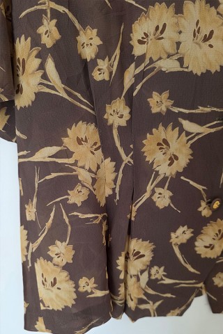 Camisa vintage marrón flores ocre - Ropa mujer SusiSweetdress