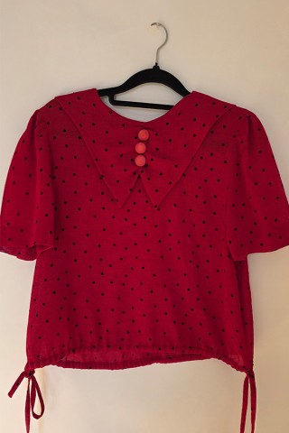 Camisa vintage roja con puntos negros - Ropa mujer SusiSweetdress