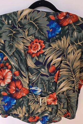 Camisa vintage kaki con flores colores - Ropa mujer SusiSweetdress