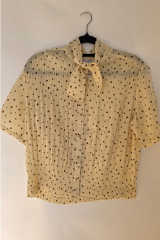 Camisa vintage beis con puntos marrones - Ropa mujer SusiSweetdress