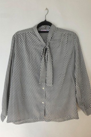 Camisa vintage blanca a rayas negras- Ropa mujer SusiSweetdress