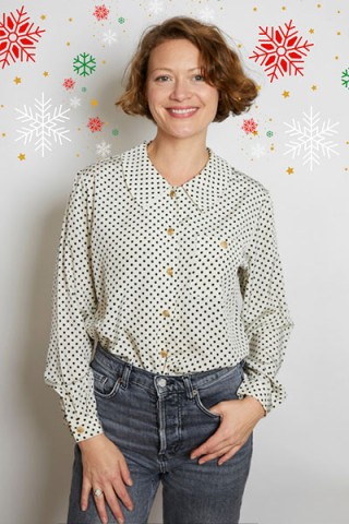 Camisa vintage blanca lunares negros - Ropa mujer SusiSweetdress