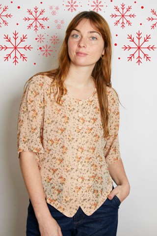 Camisa vintage rosa floreada - Ropa mujer SusiSweetdress