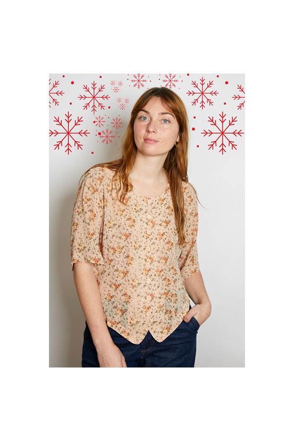 Camisa vintage rosa floreada - Ropa mujer SusiSweetdress