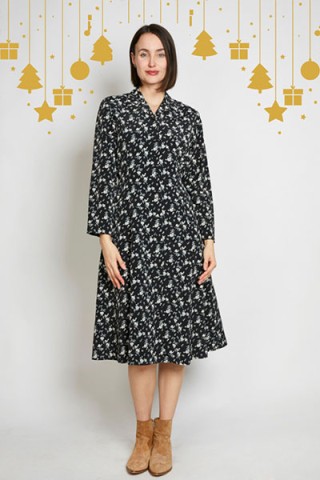 Vestido vintage negro floreado - Ropa mujer vintage SusiSweetdress