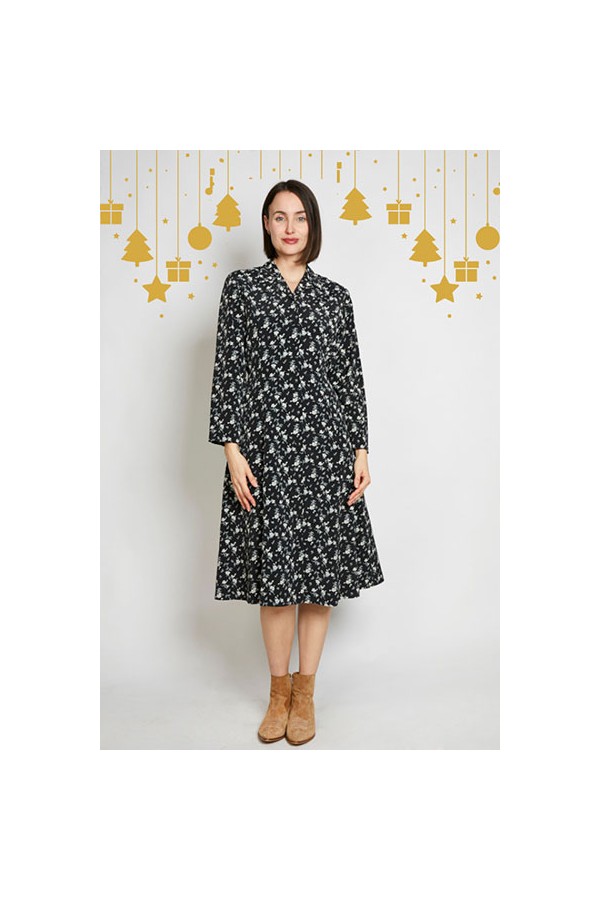 Vestido vintage negro floreado - Ropa mujer vintage SusiSweetdress