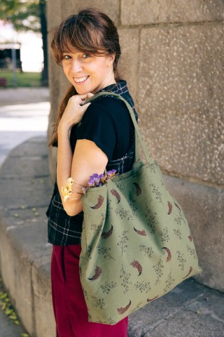 Bolsa kaki con estampado floral- Complementos SusiSweetdress