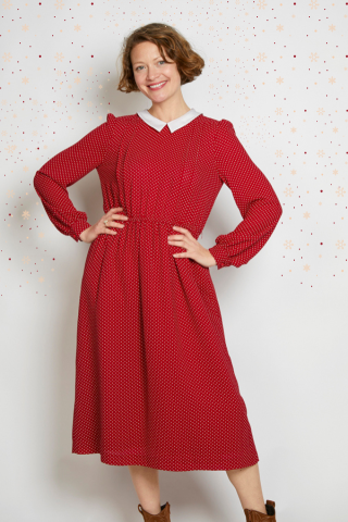 Vestido vintage rojo lunares blancos - Ropa mujer vintage SusiSweetdress