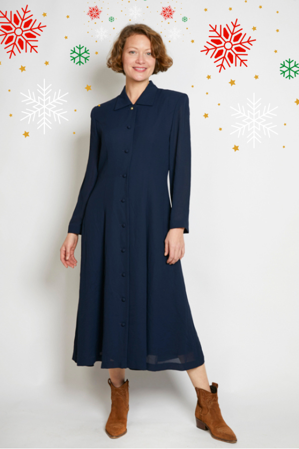 Vestido vintage azul marino - Ropa mujer vintage SusiSweetdress